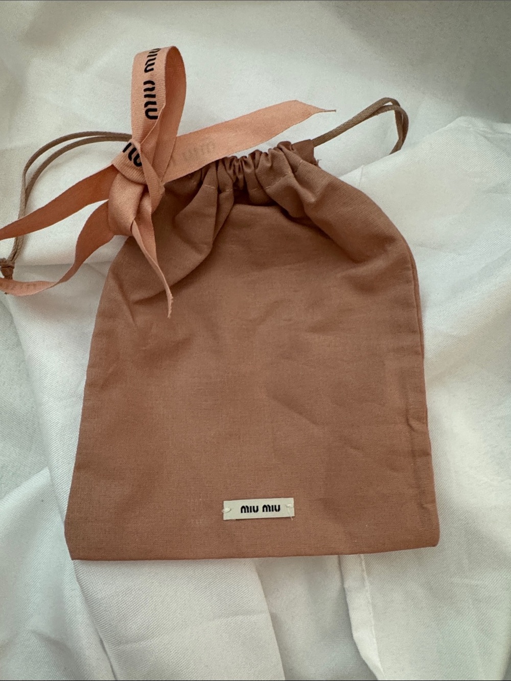 Miu Miu Dusty Rose Drawstring Pouch